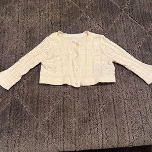 Baby Gap Baby Girl Pointelle Cream Knit Cardigan 3-6M